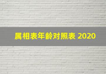 属相表年龄对照表 2020